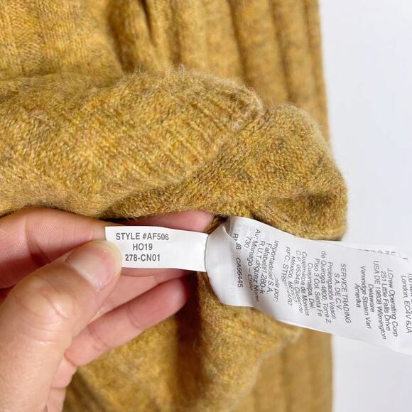 Madewell Small Heather Mustard Yellow Evercrest Turtleneck Sweater Merino Wool - Picture 7 of 8